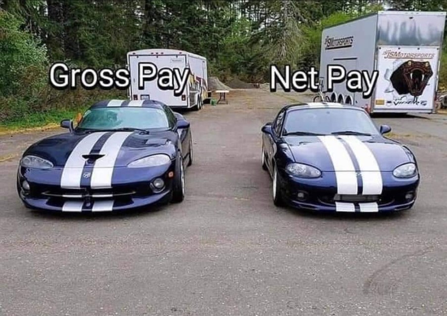 Gross Pay / Net Pay - meme