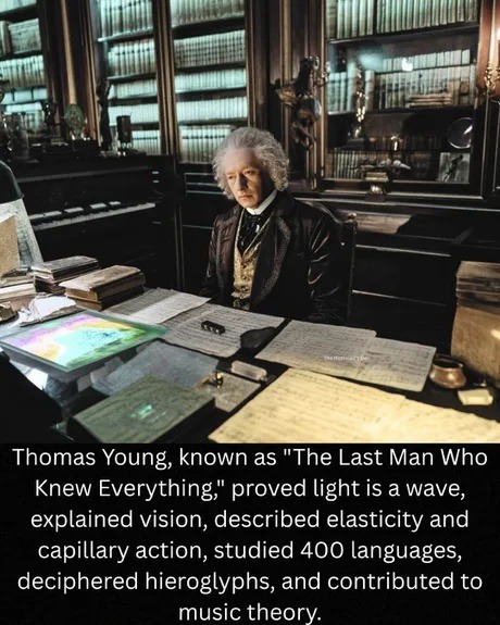 Thomas Young was built different AND multilingual - meme