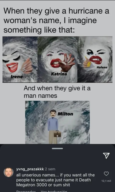 Hurricane names - meme
