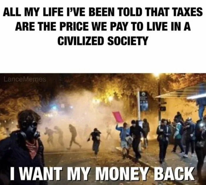 Taxation is theft - meme