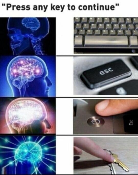 Press any key to continue - meme