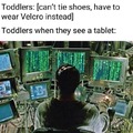 Toddlers with tablets