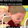The dog has anxiety