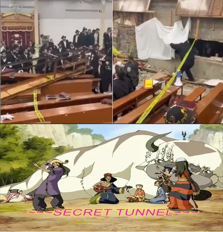 secret synagogue tunnel meme