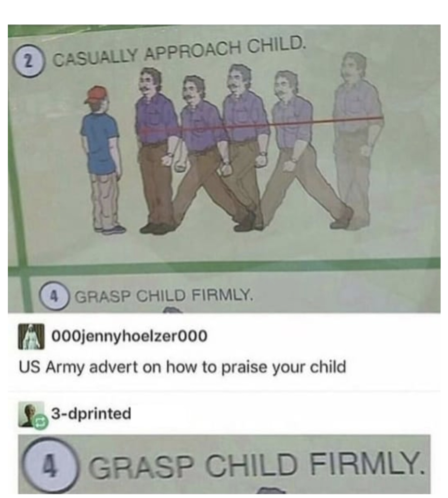 Grasp child firmly - meme