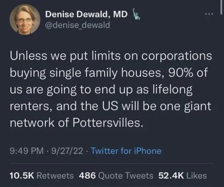 Corporations will own 90% of the housing market - meme