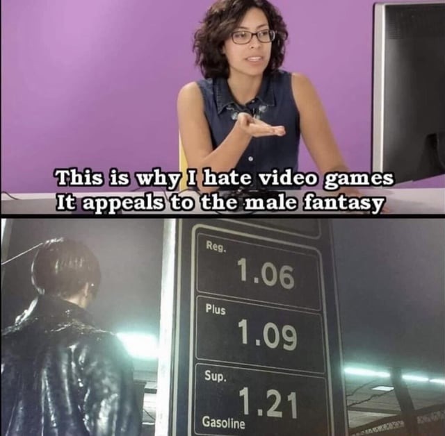 Video games appeal to the male fantasy - meme