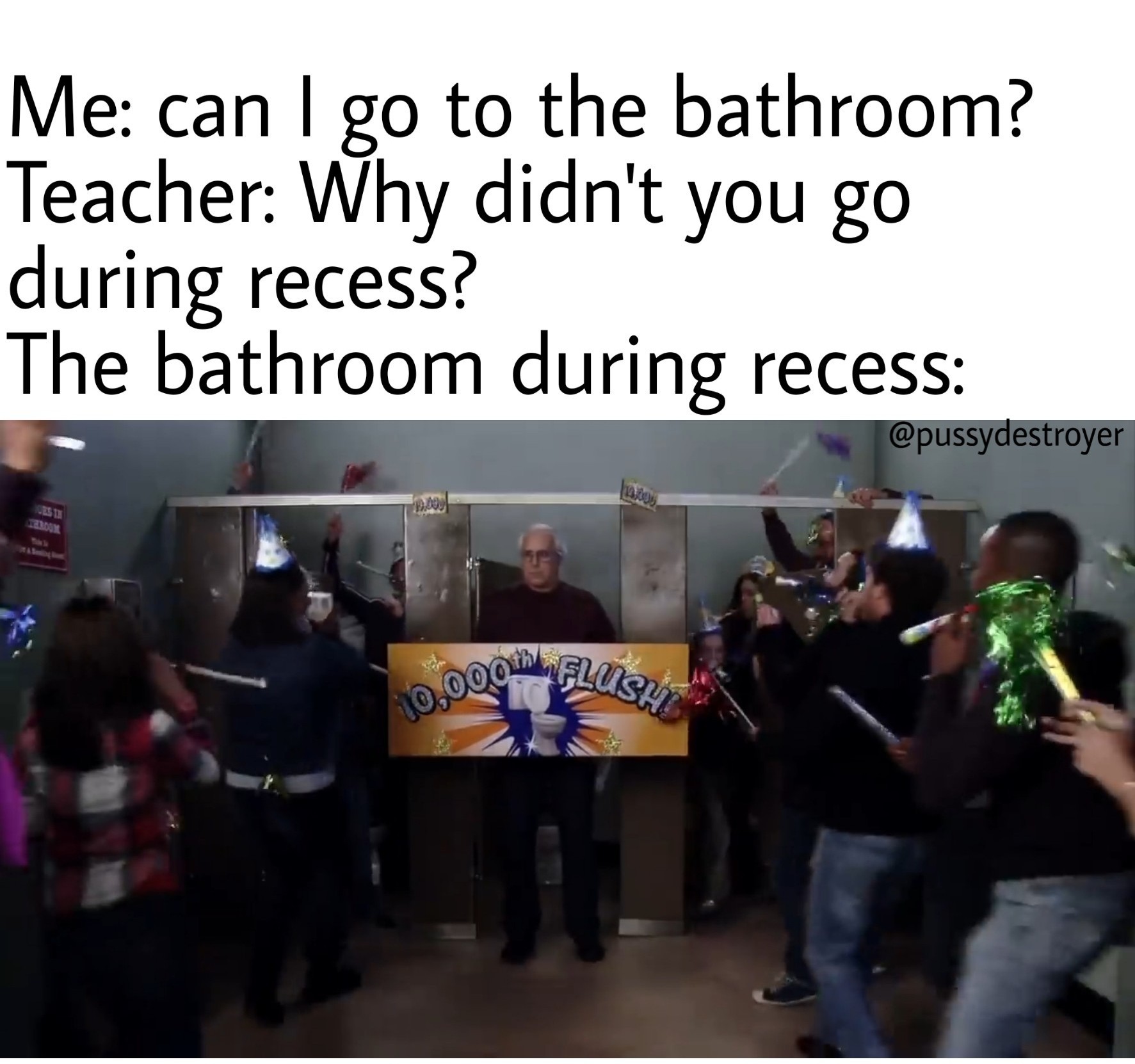 Imagine shitting in school - meme