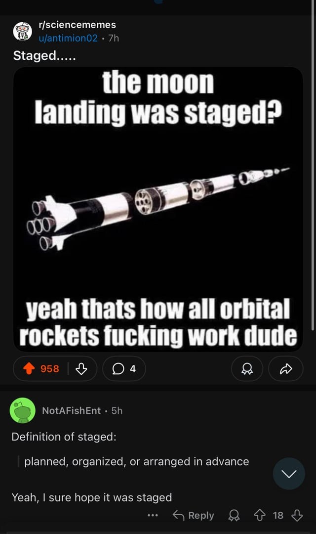 The moon landing was staged - meme