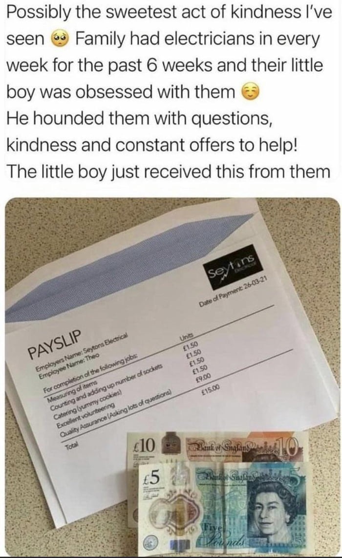 Little boy's first official job - meme
