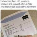 Little boy's first official job