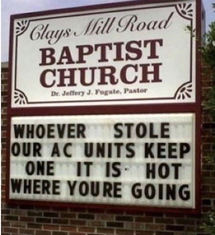 Church Sign Humor - A note left behind but on a church sign. - meme