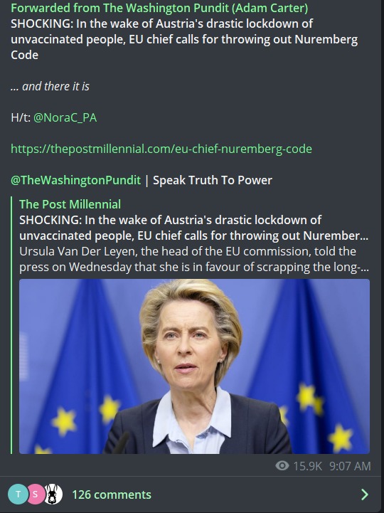 FUCK ME: In the wake of Austria's drastic lockdown of unvaccinated people, EU chief calls for throwing out Nuremberg Code. Dealing with actual Nazi torture here - meme