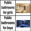 Boys bathrooms vs girls bathrooms