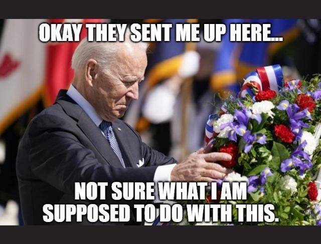 Meme of Joe Biden and Memorial Day