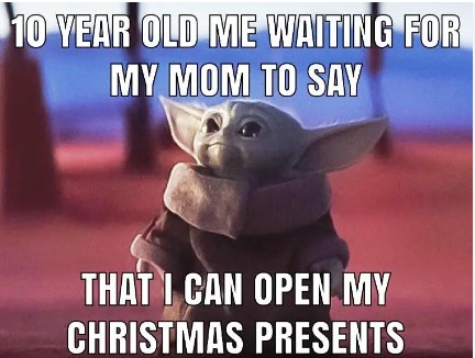 anyone else remember when they couldn't fall asleep because they were too excited for Christmas? - meme
