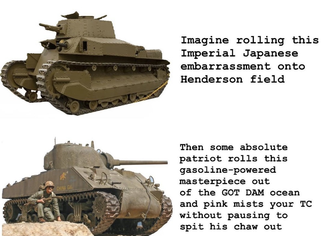 jap armor was a cannon surrounded by sheet metal - meme