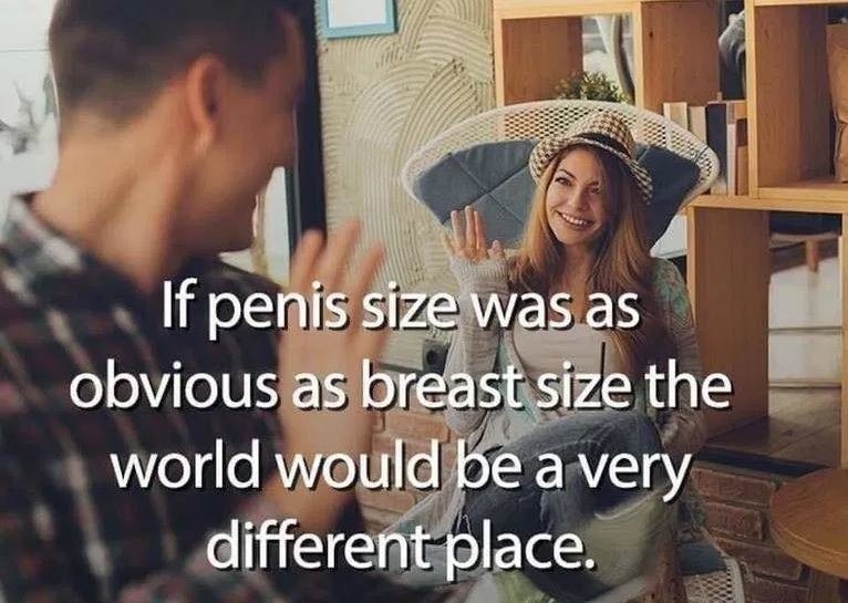 If penis size was obvious ... - meme