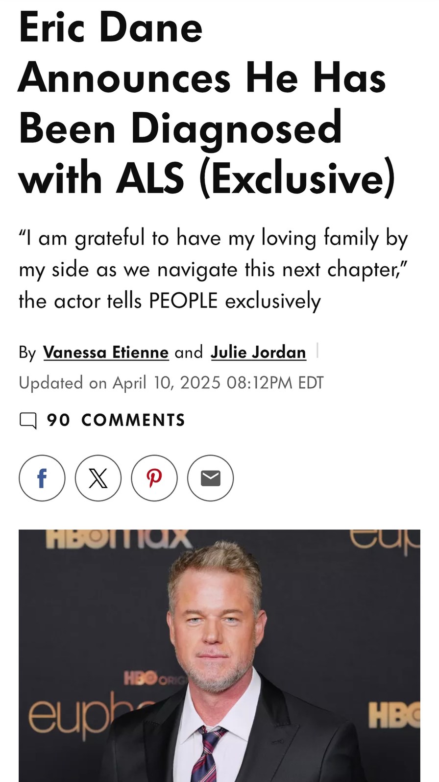 Eric Dane shares ALS diagnosis, reminds us real life hits harder than TV - meme