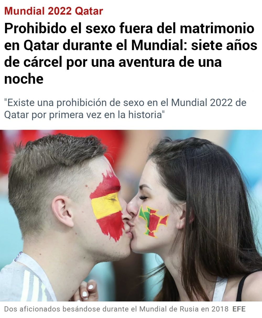 Prohiben el sexo fuera del matrimonio en Qatar durante el Mundial - meme