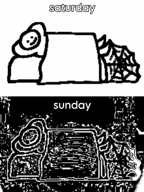 Saturdays vs Sundays - meme