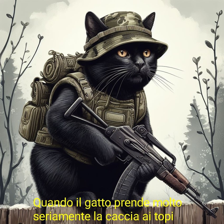 Gatto cacciatore - meme