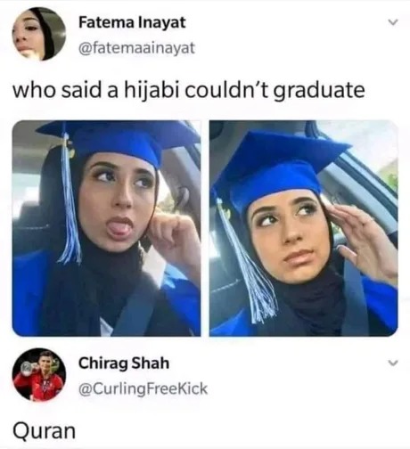 Quran and graduation - meme