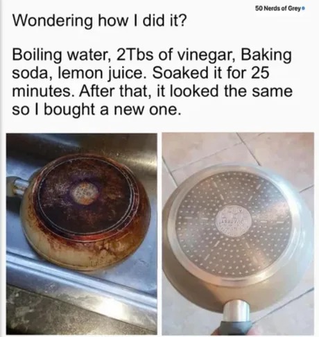 DIY pan cleaning - meme