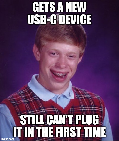 Not even USB-C can save him - meme