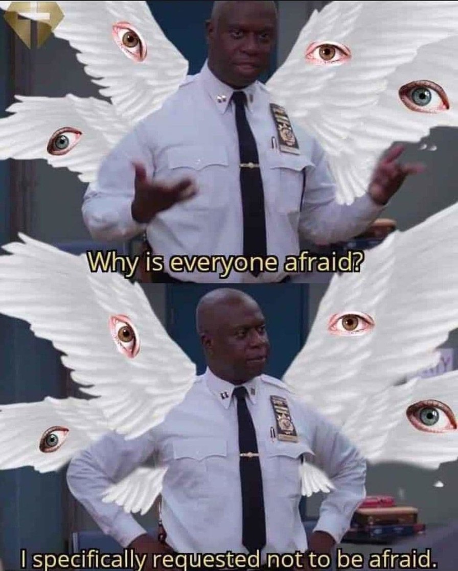 Biblically accurate Raymond Holt - meme