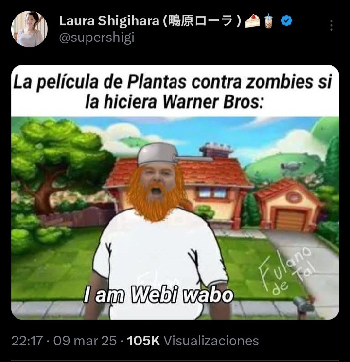 No me imagino la cara de Fulano_detal al ver que la compositora de música subió su meme en Twitter, Laura le sabe a los momazos Bv