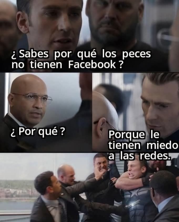 Sabes por qué los peces no tienen Facebook? Porque le temen a las redes - meme