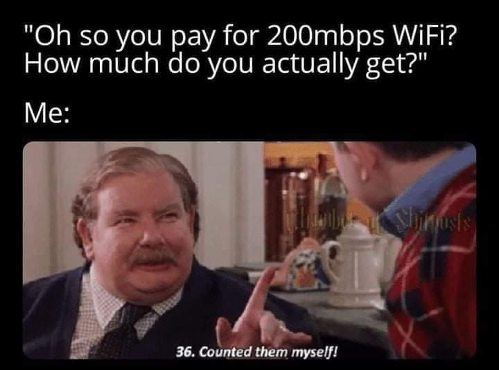 Paying for high speed, counting the pixels - meme