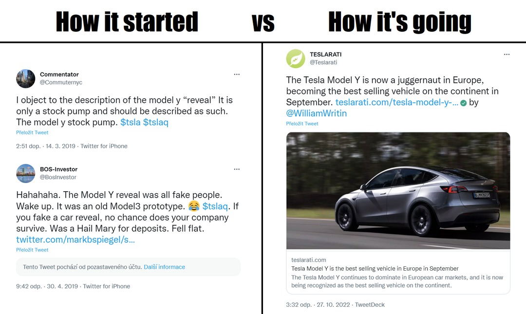 Not bad for a car that's "fake" and "a stock pump" and made by a company that is "a fraud", "will go bankrupt soon" and has "no demand"... - meme