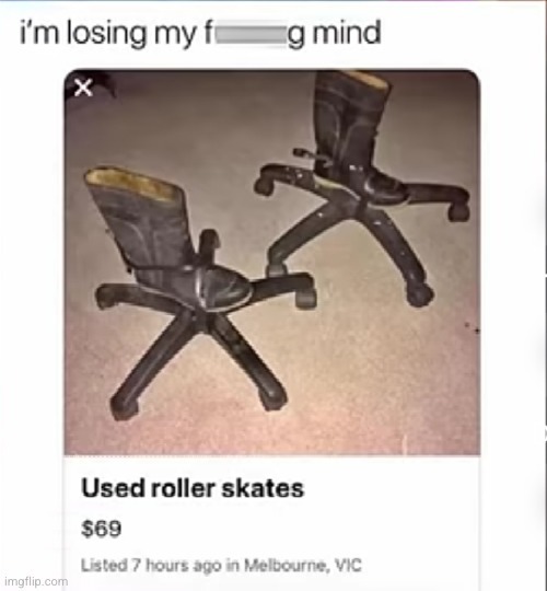 Cursed roller skates - meme