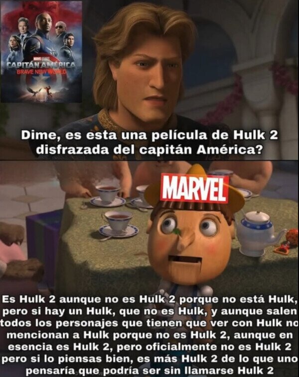 Capitan america 4 es una peli de Hulk disfrazada? - meme