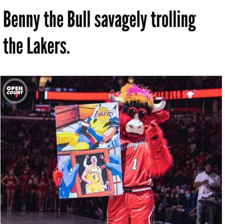 Benny the Bull talks trash - meme