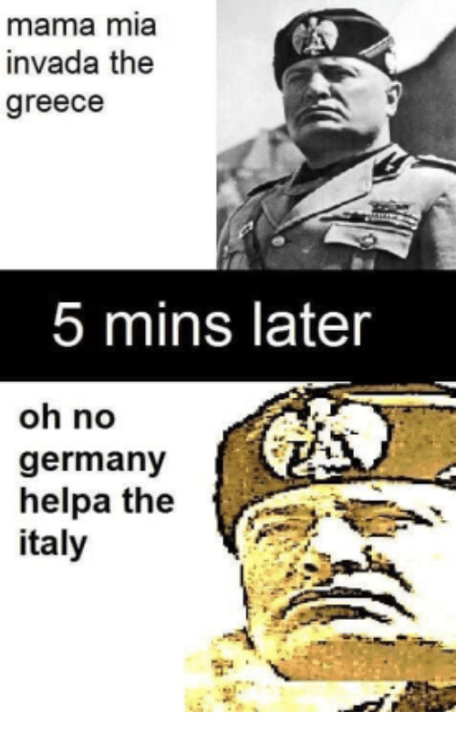 Italian's are much better at making pasta than waging war - meme