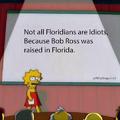 Not all Floridians are idiots, because Bob Ross was raised in Florida.