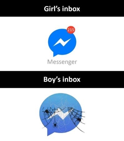 Boys inbox Vs girls inbox - meme