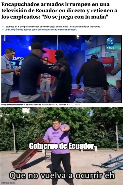 Meme del secuestro de la televisión de Ecuador