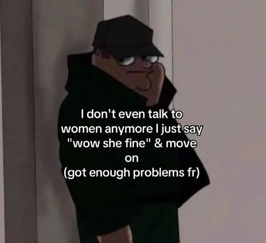 Me after seeing a cute girl: wow she fine, anyway - meme