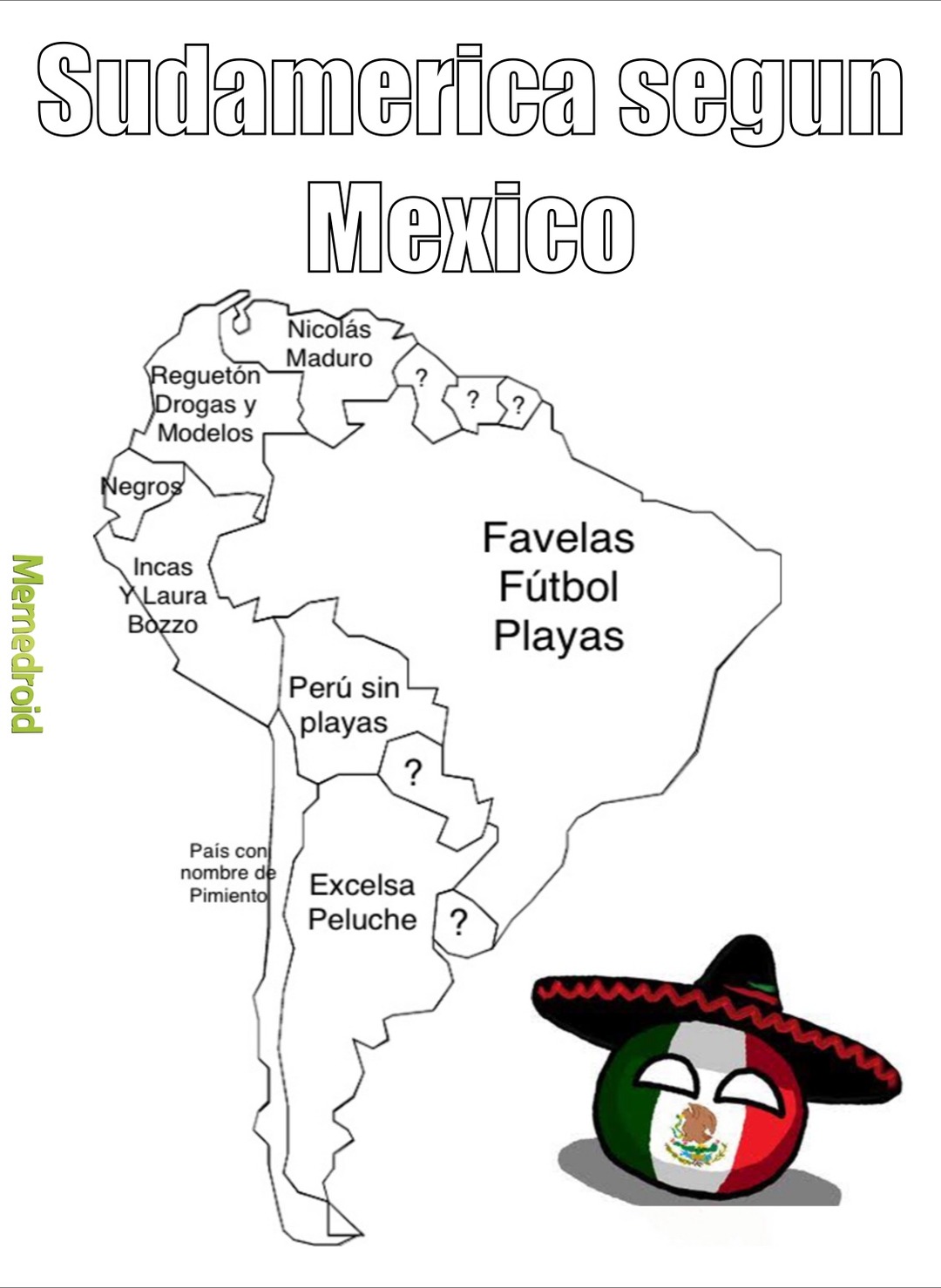 Sudamerica según Mexico - meme