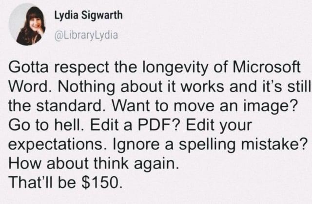 Microsoft Word: the cursed tool we still use out of fear - meme