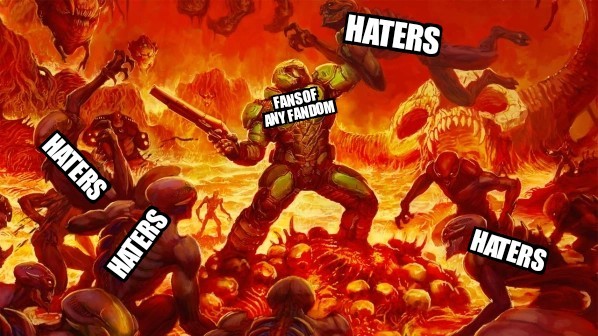 Fandom vs Hater - meme