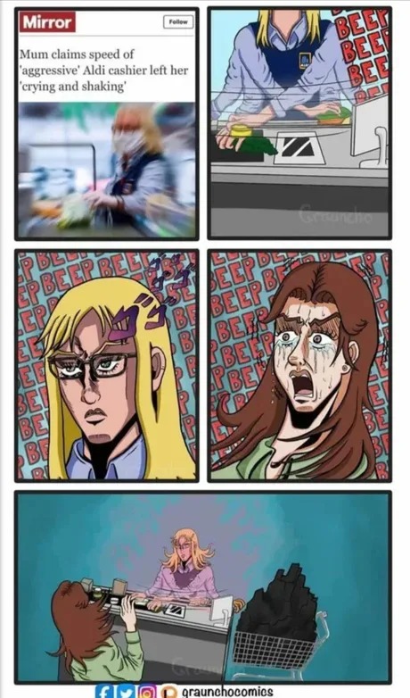 Cashier doing her best work - meme