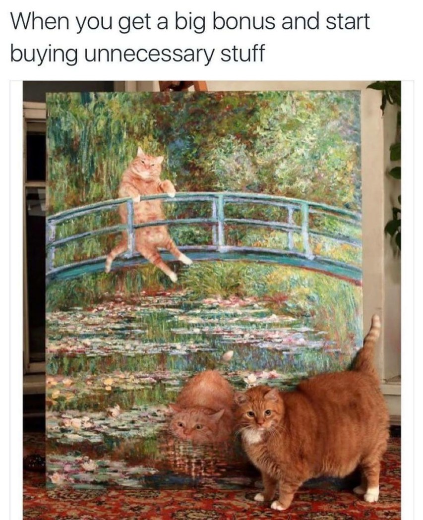 ﻿When you get a bonus and start buying unnecessary stuff big