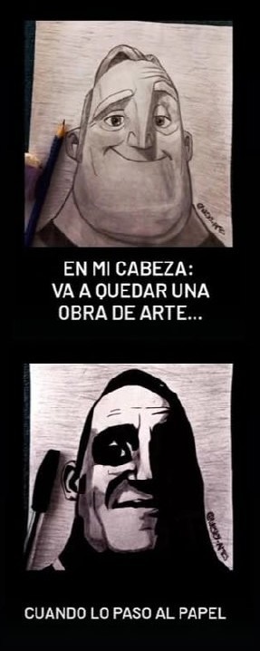 en mi cabeza era arte en el papel es un fail - meme