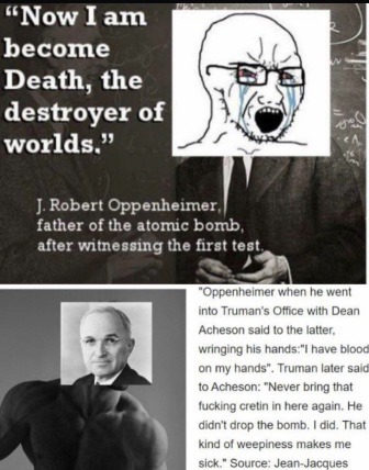 Oppenheimer is beta male - meme