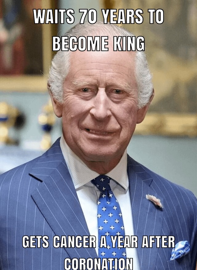 King Charles cancer meme